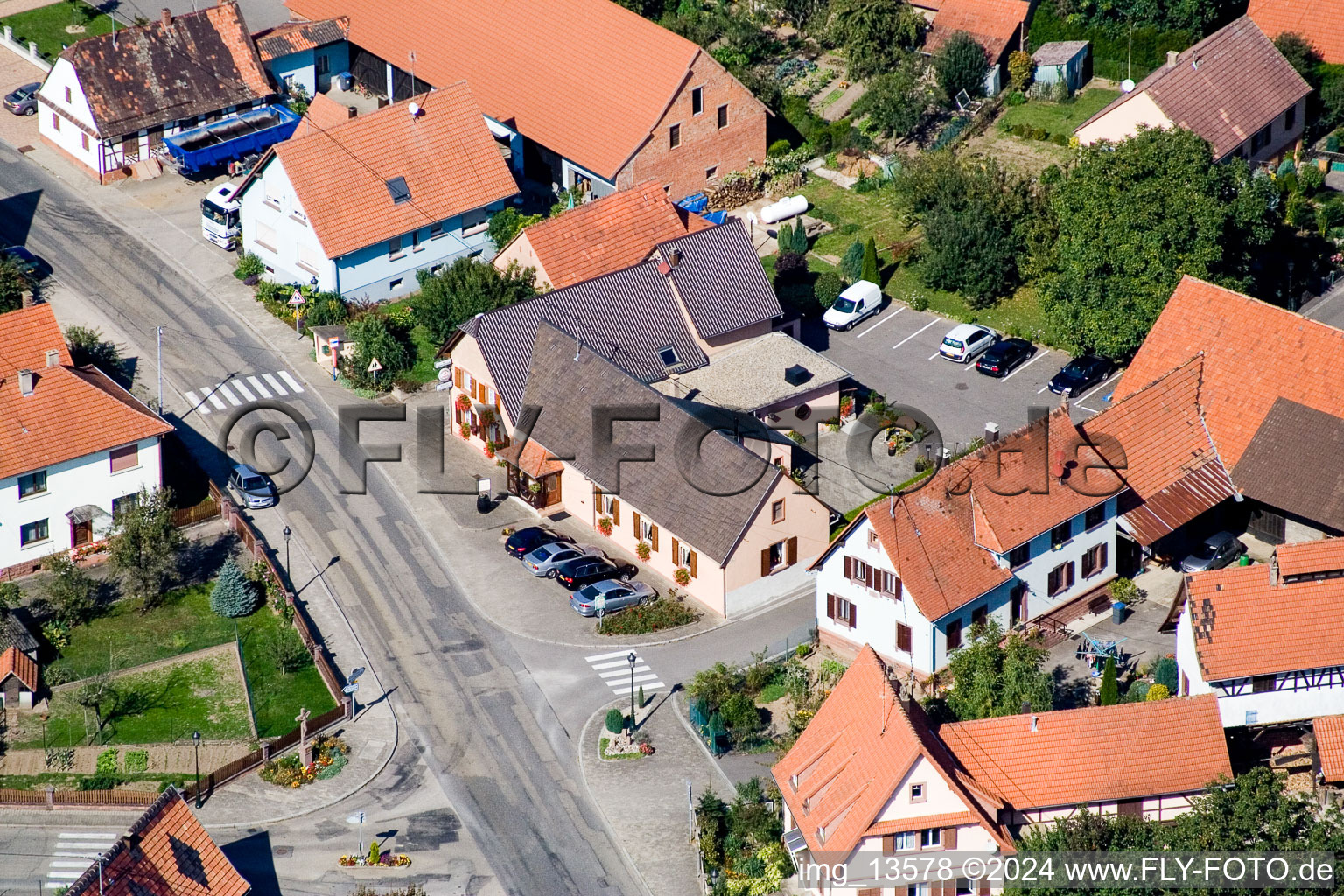 Salmbach dans le département Bas Rhin, France d'en haut