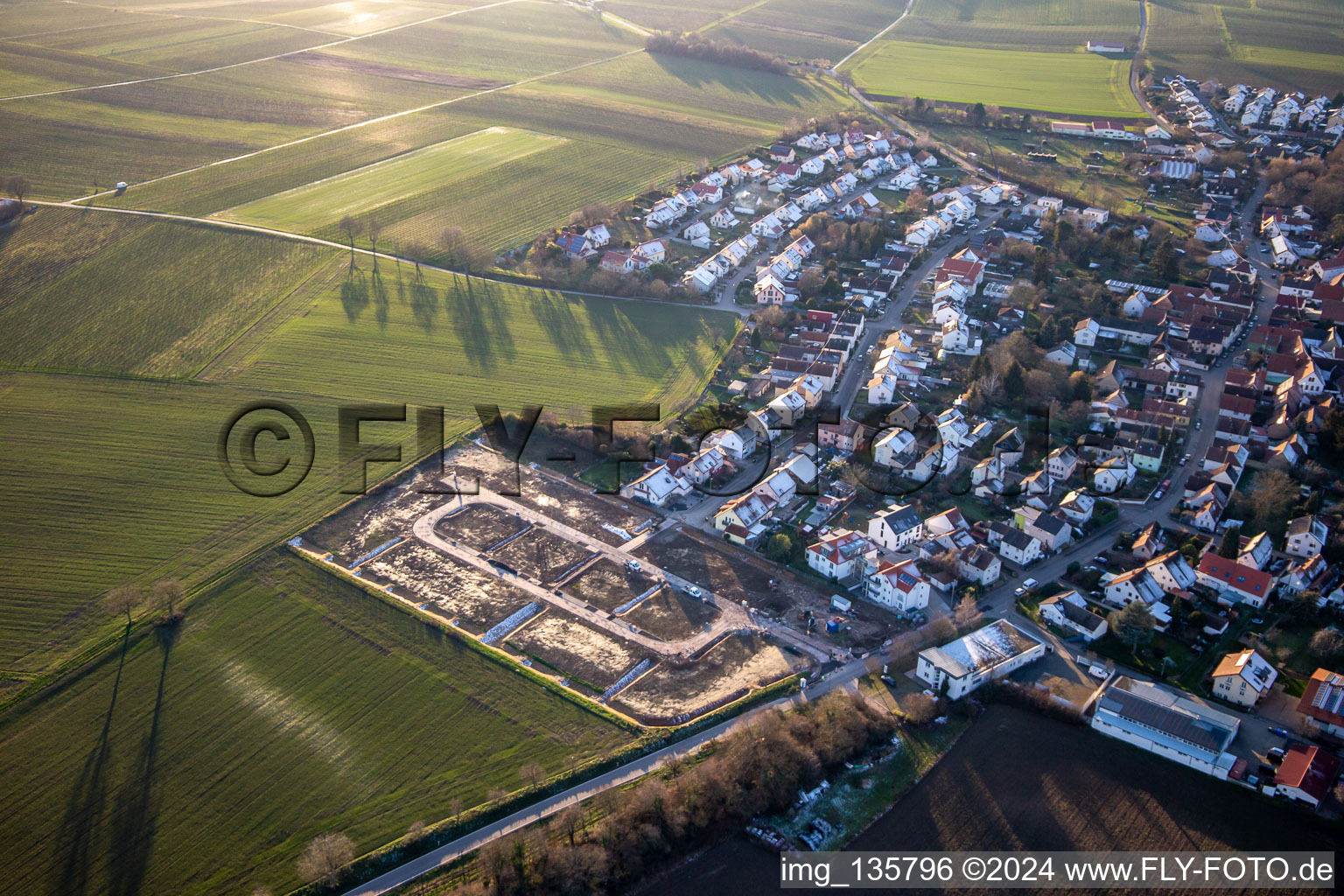 Photographie aérienne de Développement de la nouvelle zone de développement dans la Impflinger Straße à le quartier Mörzheim in Landau in der Pfalz dans le département Rhénanie-Palatinat, Allemagne