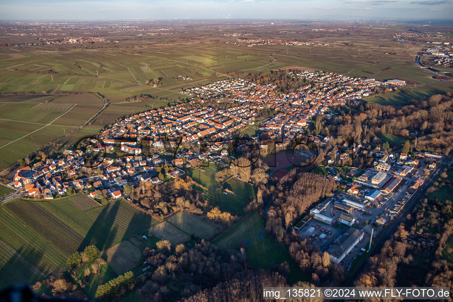 Vue aérienne de De l'ouest /ville/côtés/lieu/côtés à le quartier Godramstein in Landau in der Pfalz dans le département Rhénanie-Palatinat, Allemagne