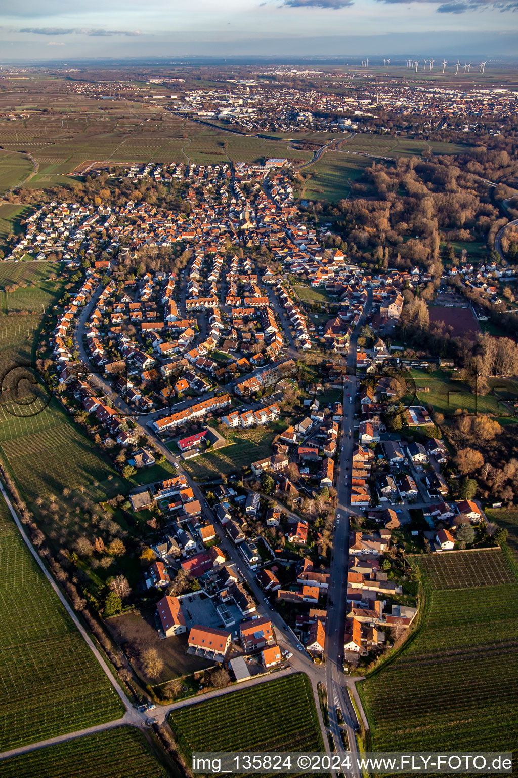 Vue aérienne de De l'ouest /ville/côtés/lieu/côtés à le quartier Godramstein in Landau in der Pfalz dans le département Rhénanie-Palatinat, Allemagne