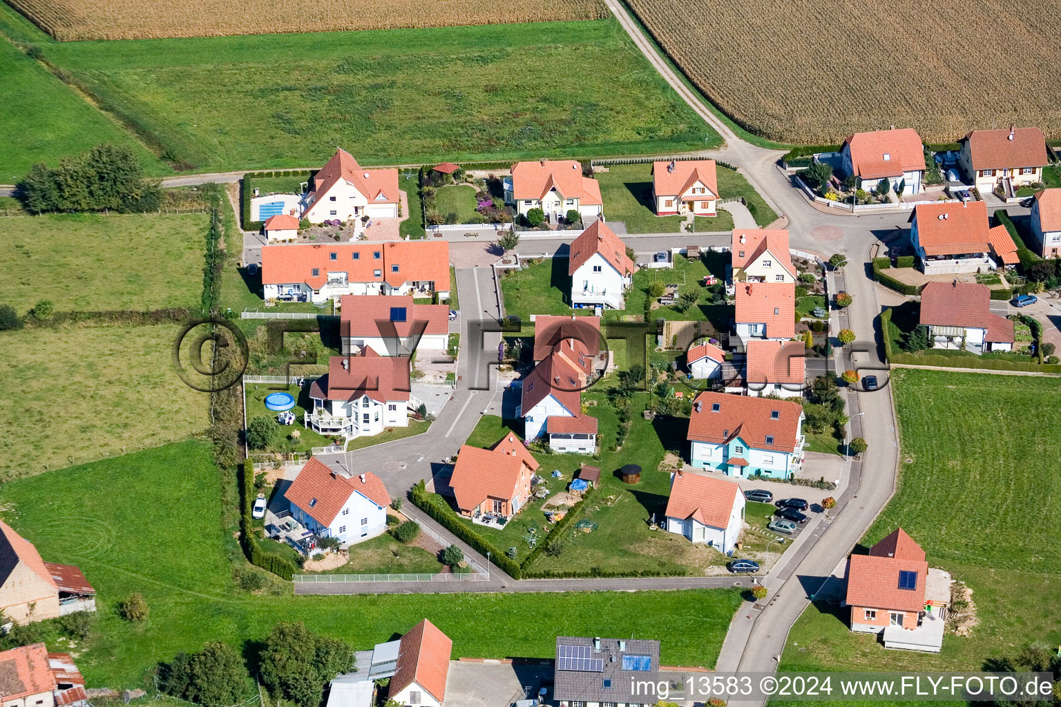 Salmbach dans le département Bas Rhin, France vue du ciel