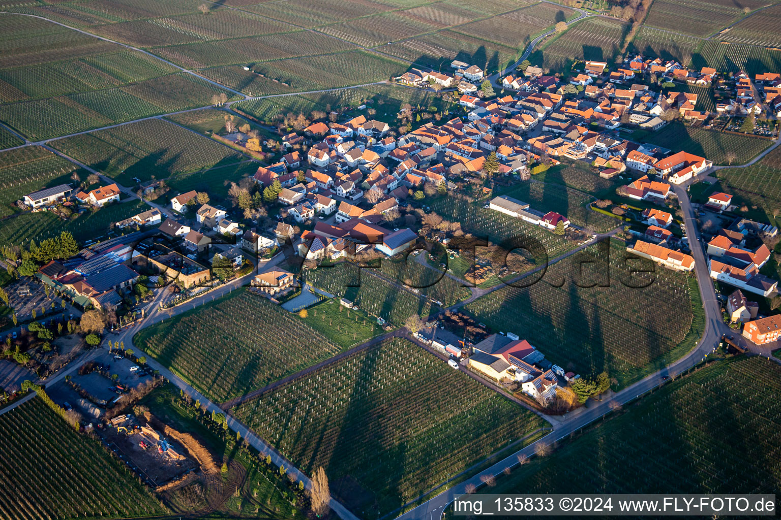 Vue aérienne de Du sud-ouest à Flemlingen dans le département Rhénanie-Palatinat, Allemagne