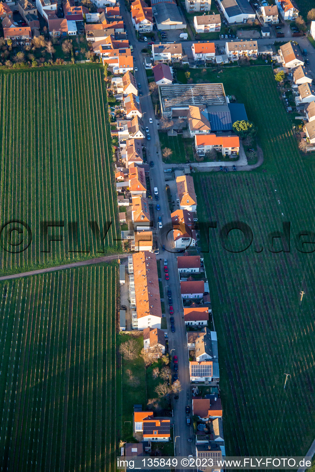 Vue aérienne de Schanzstraße à Edenkoben dans le département Rhénanie-Palatinat, Allemagne