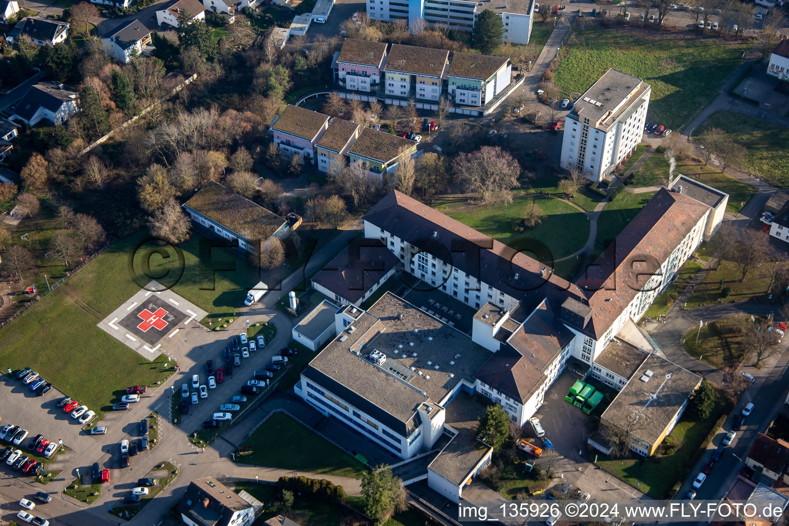 Vue aérienne de Clinique Asklepios Palatinat du Sud à Kandel dans le département Rhénanie-Palatinat, Allemagne