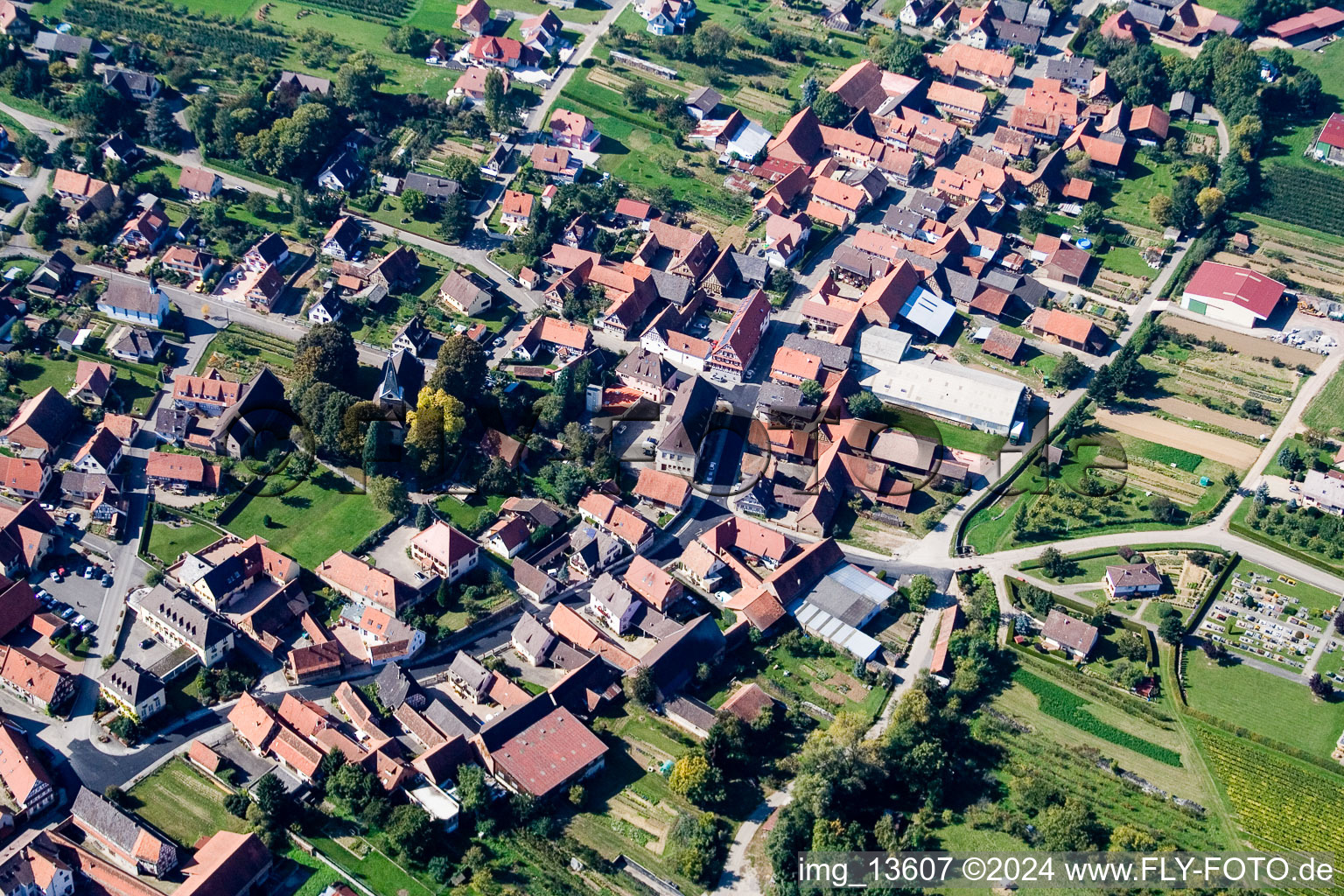 Steinseltz dans le département Bas Rhin, France vue du ciel