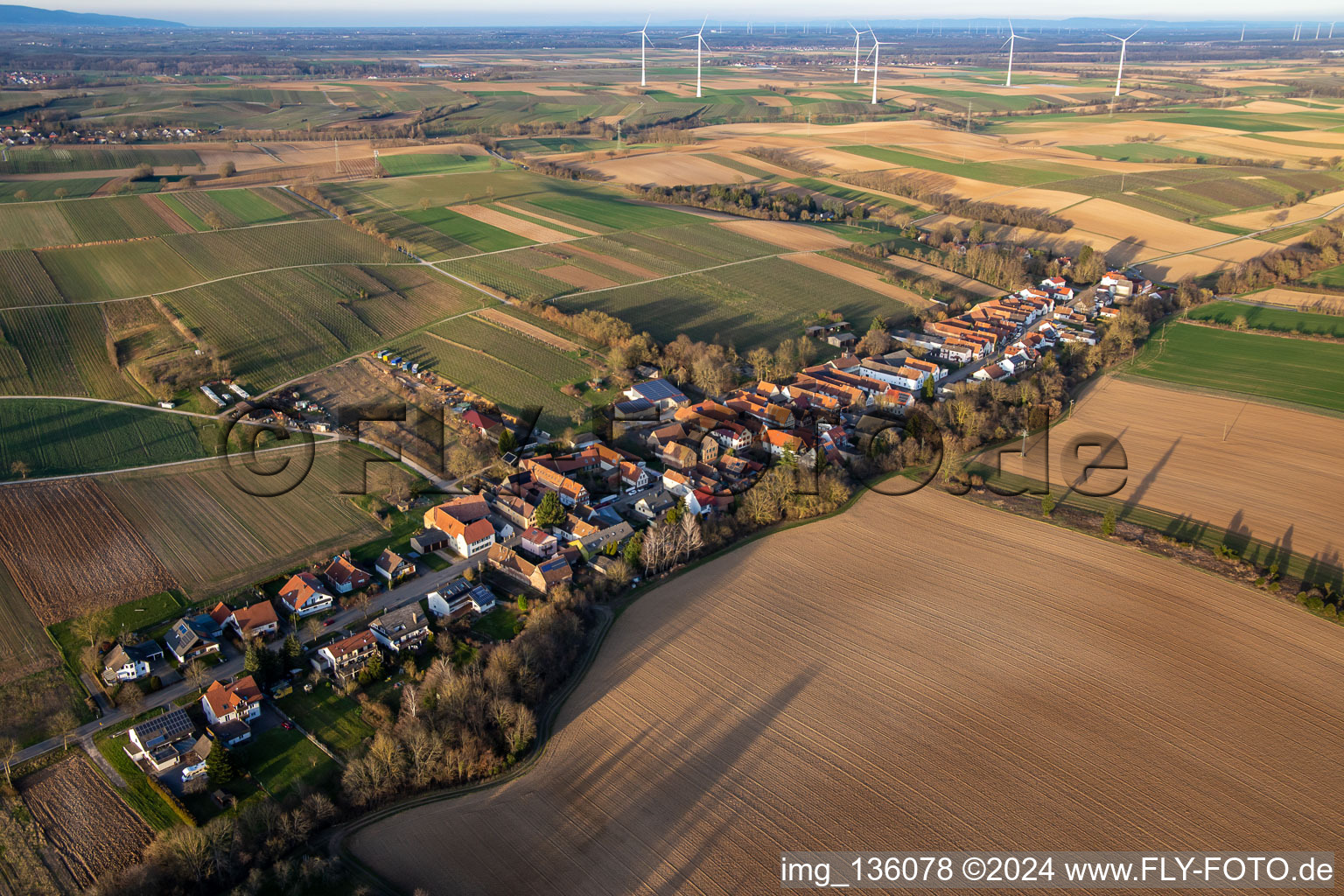 Rue Haupt à Vollmersweiler dans le département Rhénanie-Palatinat, Allemagne d'en haut