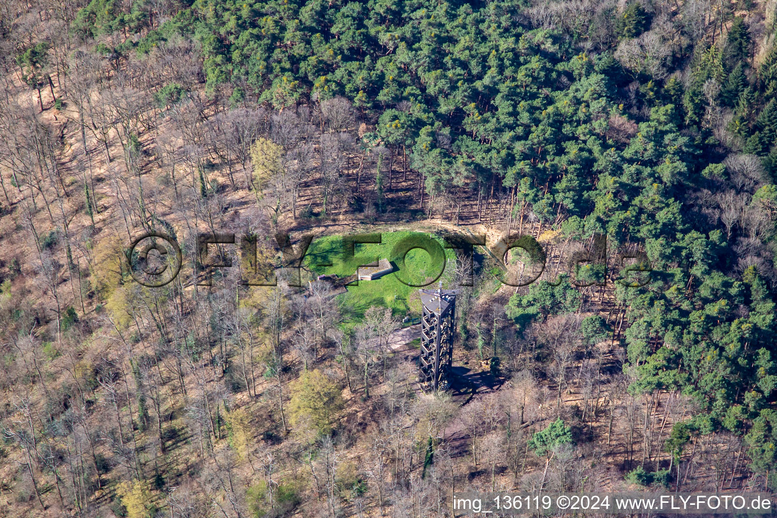 Vue oblique de Tour Bismarck à Bad Bergzabern dans le département Rhénanie-Palatinat, Allemagne