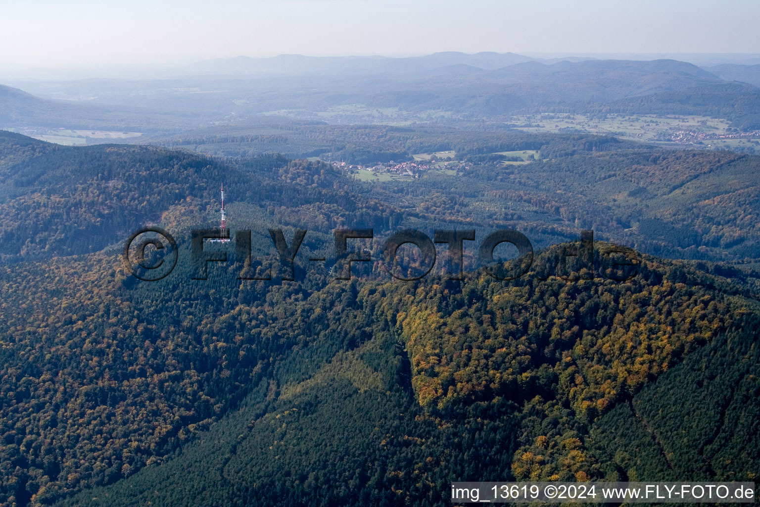 Vue aérienne de Wissenbourg, Col du pigeonnier à Wissembourg dans le département Bas Rhin, France