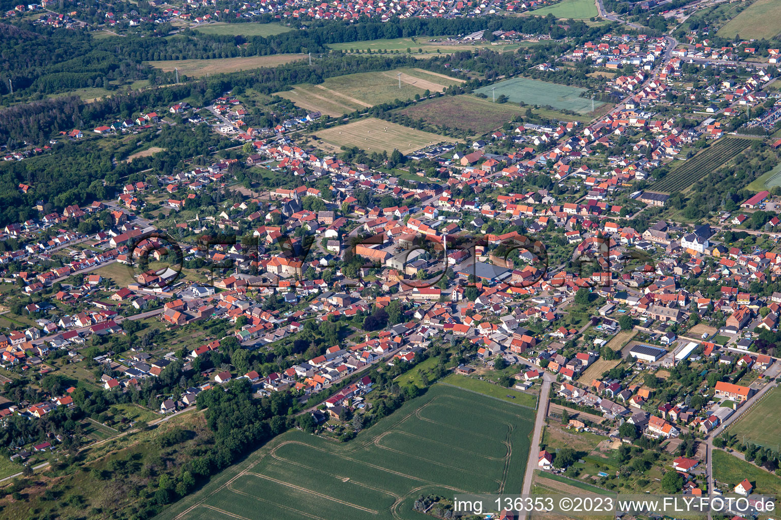 Vue aérienne de Quartier Rieder in Ballenstedt dans le département Saxe-Anhalt, Allemagne