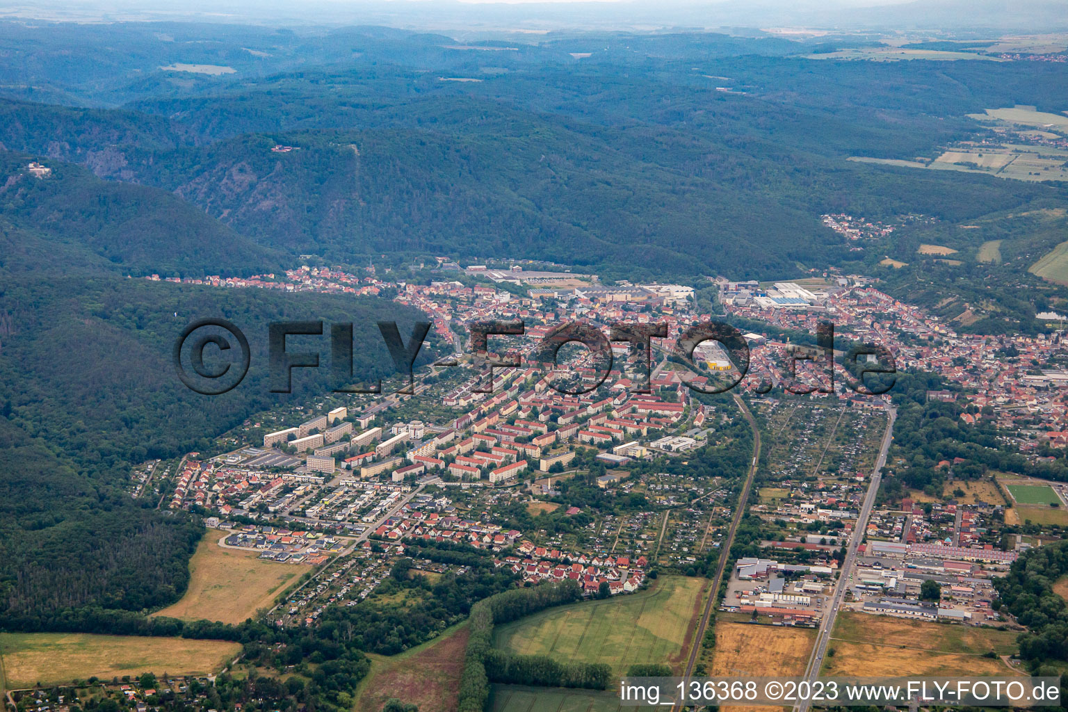 Vue aérienne de Thale dans le département Saxe-Anhalt, Allemagne