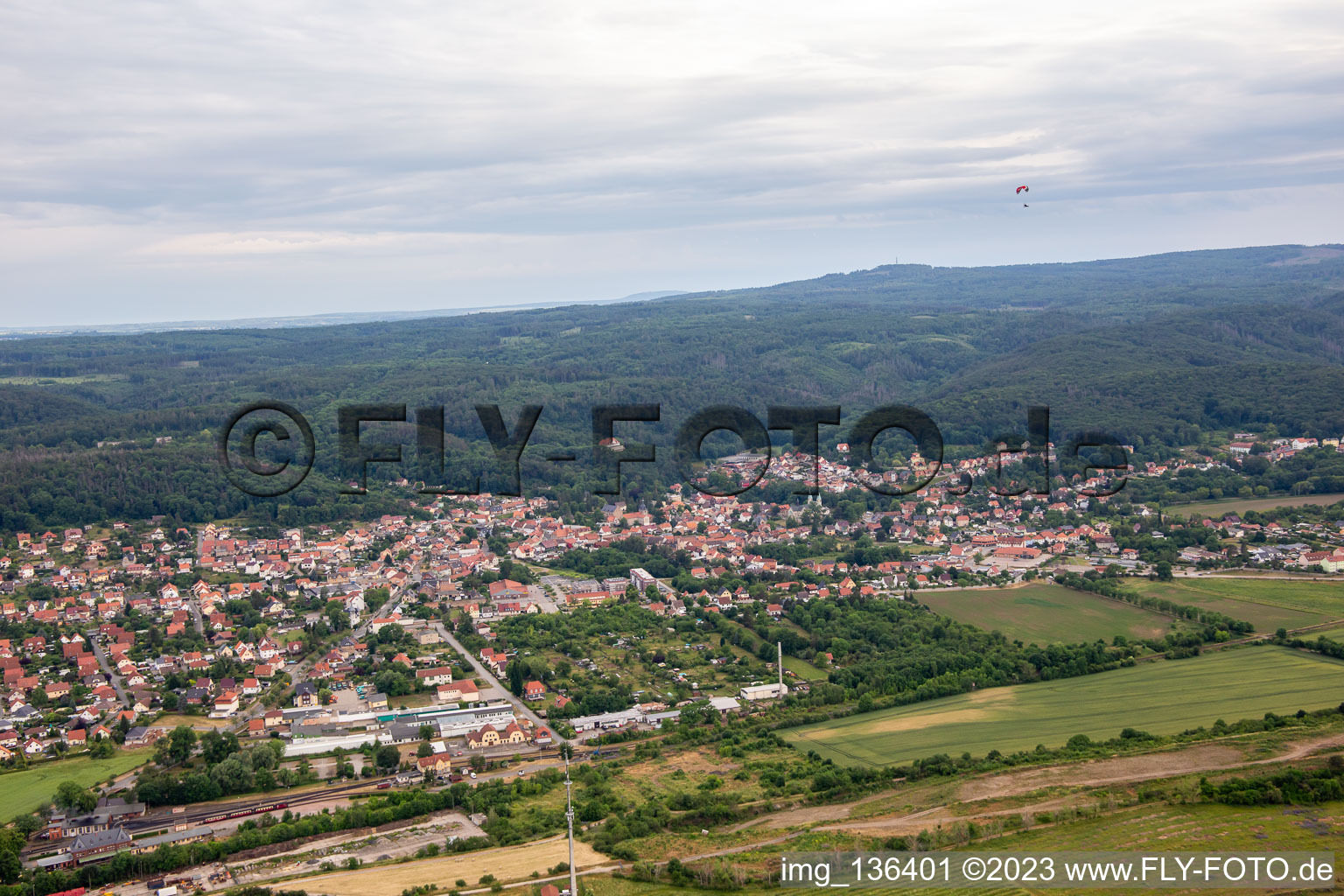 Vue aérienne de Quartier Gernrode in Quedlinburg dans le département Saxe-Anhalt, Allemagne