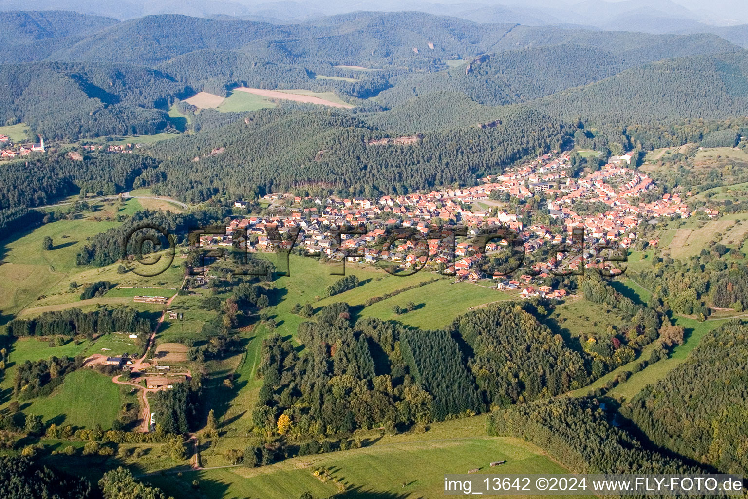 Busenberg dans le département Rhénanie-Palatinat, Allemagne vue du ciel