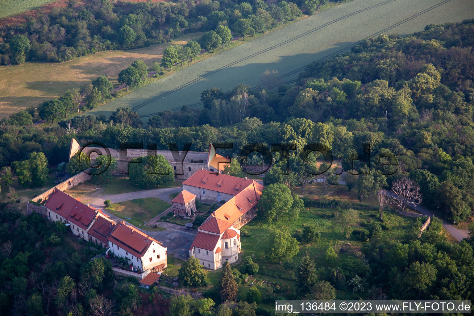 Photographie aérienne de Konradsbourg à le quartier Ermsleben in Falkenstein dans le département Saxe-Anhalt, Allemagne