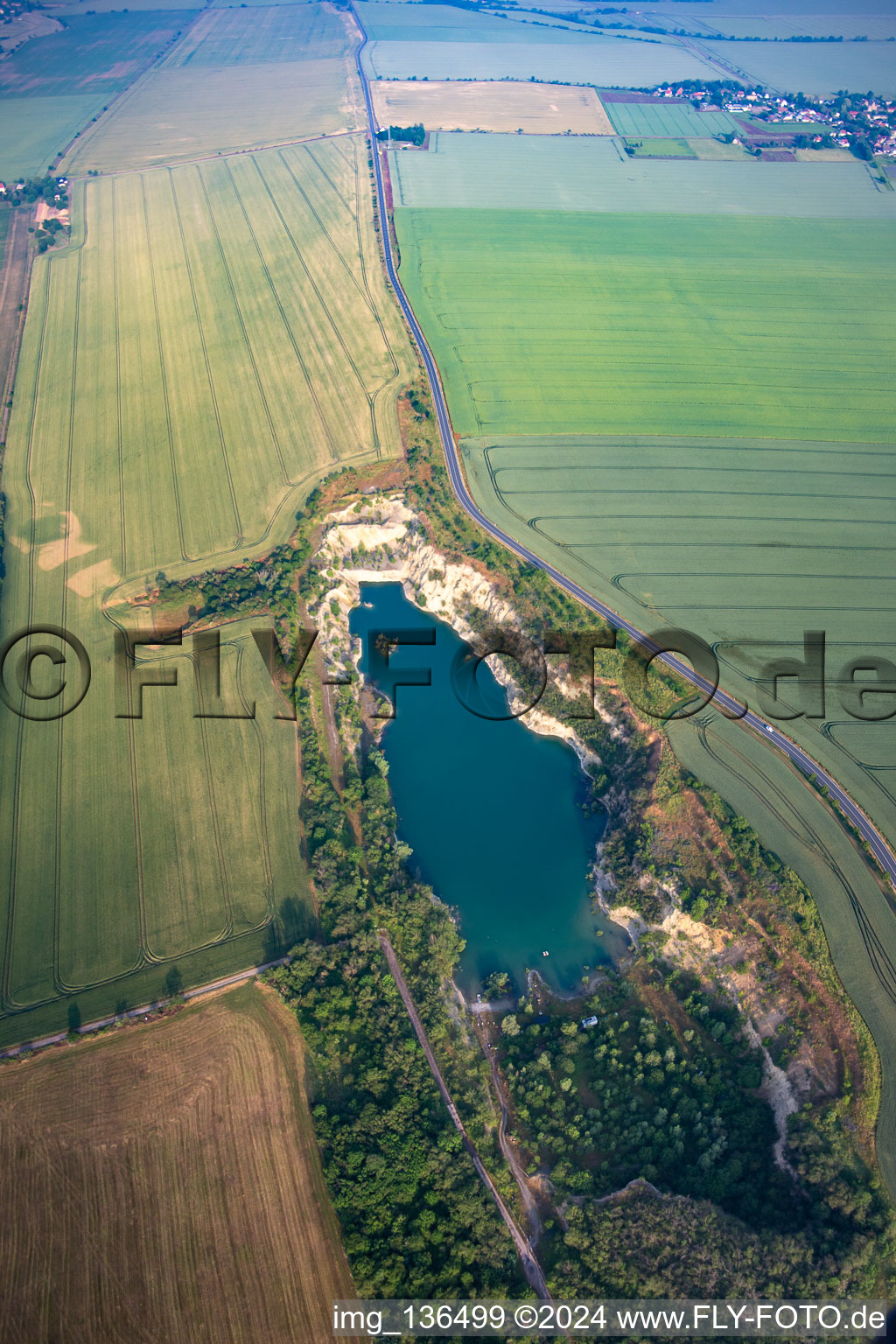 Photographie aérienne de Baggersee sur la Bahnhofstr à le quartier Ermsleben in Falkenstein dans le département Saxe-Anhalt, Allemagne