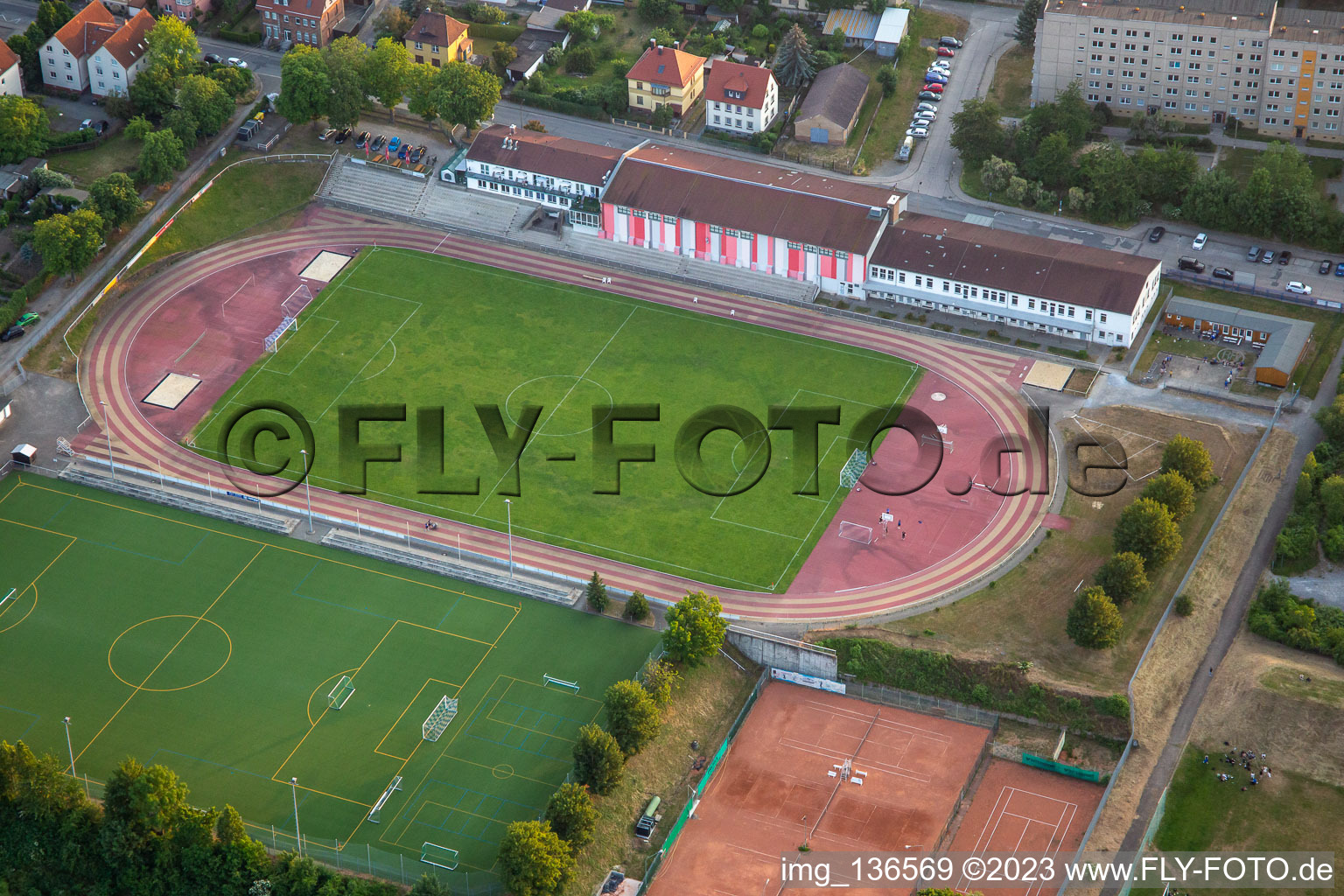 Vue aérienne de Hôtel au forum sportif à Blankenburg dans le département Saxe-Anhalt, Allemagne