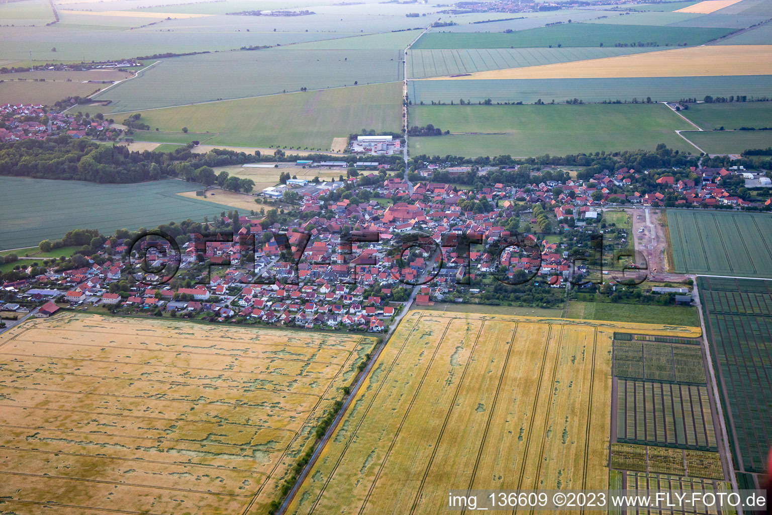 Vue aérienne de Du sud à le quartier Silstedt in Wernigerode dans le département Saxe-Anhalt, Allemagne