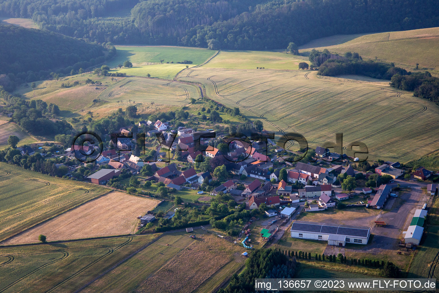 Vue aérienne de Quartier Piskaborn in Mansfeld dans le département Saxe-Anhalt, Allemagne