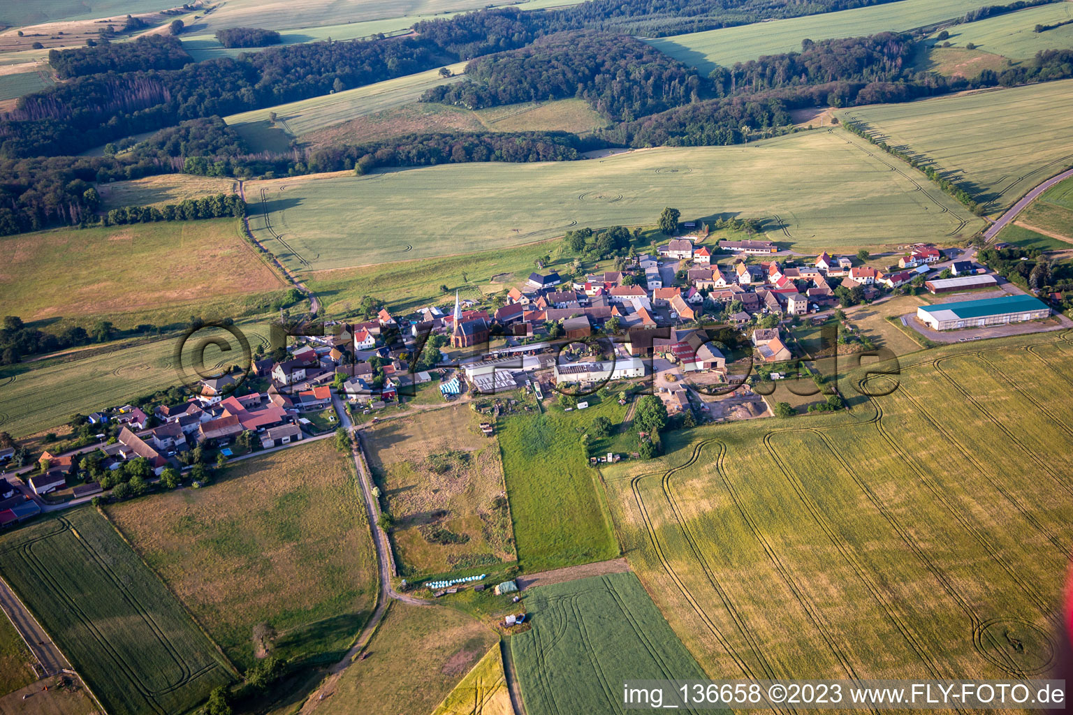 Vue aérienne de Quartier Piskaborn in Mansfeld dans le département Saxe-Anhalt, Allemagne