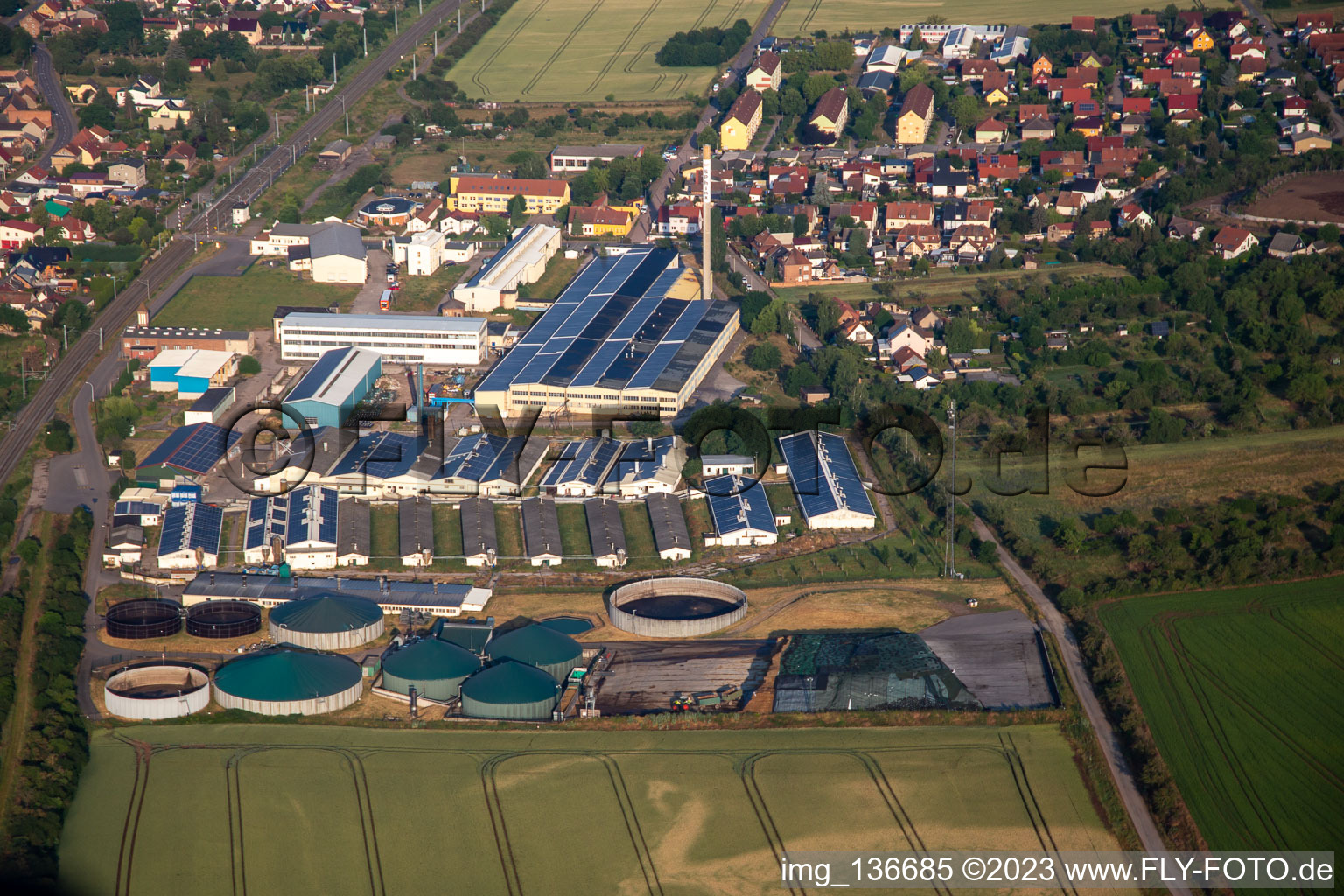 Vue aérienne de WM Agrar - Agriculture Wallhausen GmbH & Co.KG à Wallhausen dans le département Saxe-Anhalt, Allemagne