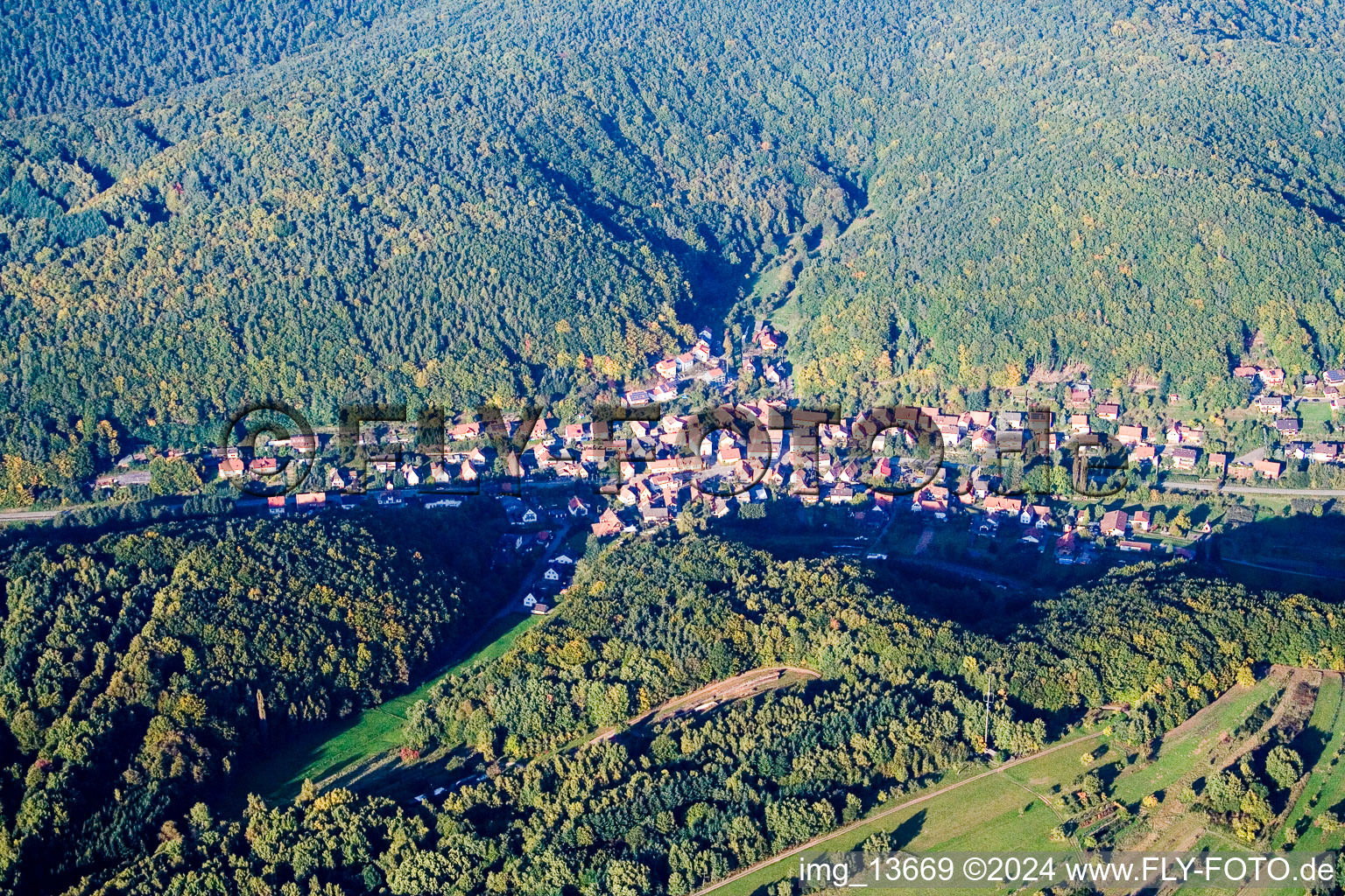 Waldrohrbach dans le département Rhénanie-Palatinat, Allemagne d'en haut