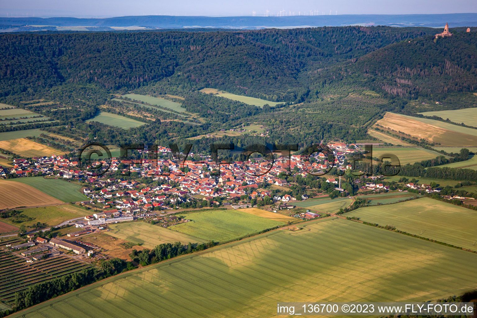 Vue aérienne de Quartier Tilleda in Kelbra dans le département Saxe-Anhalt, Allemagne