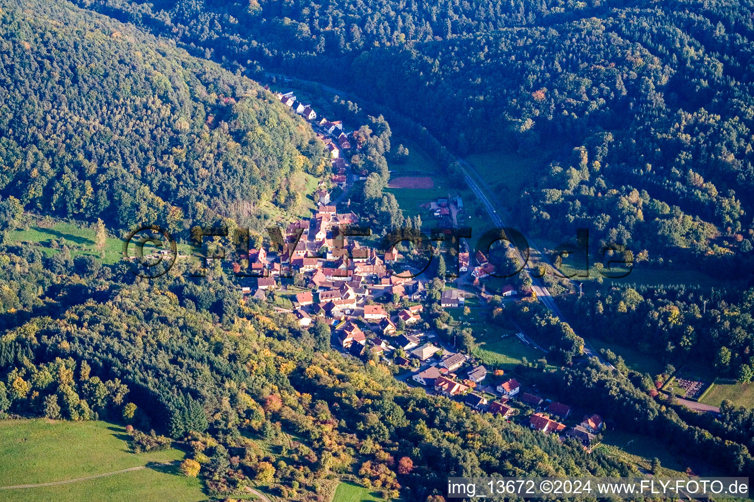 Vue oblique de Quartier Münchweiler in Münchweiler am Klingbach dans le département Rhénanie-Palatinat, Allemagne