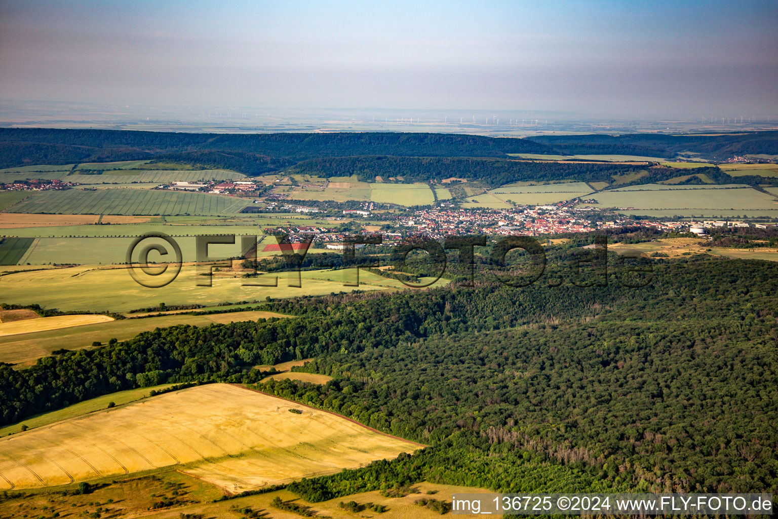 Vue aérienne de Bad Frankenhausen dans le département Thuringe, Allemagne