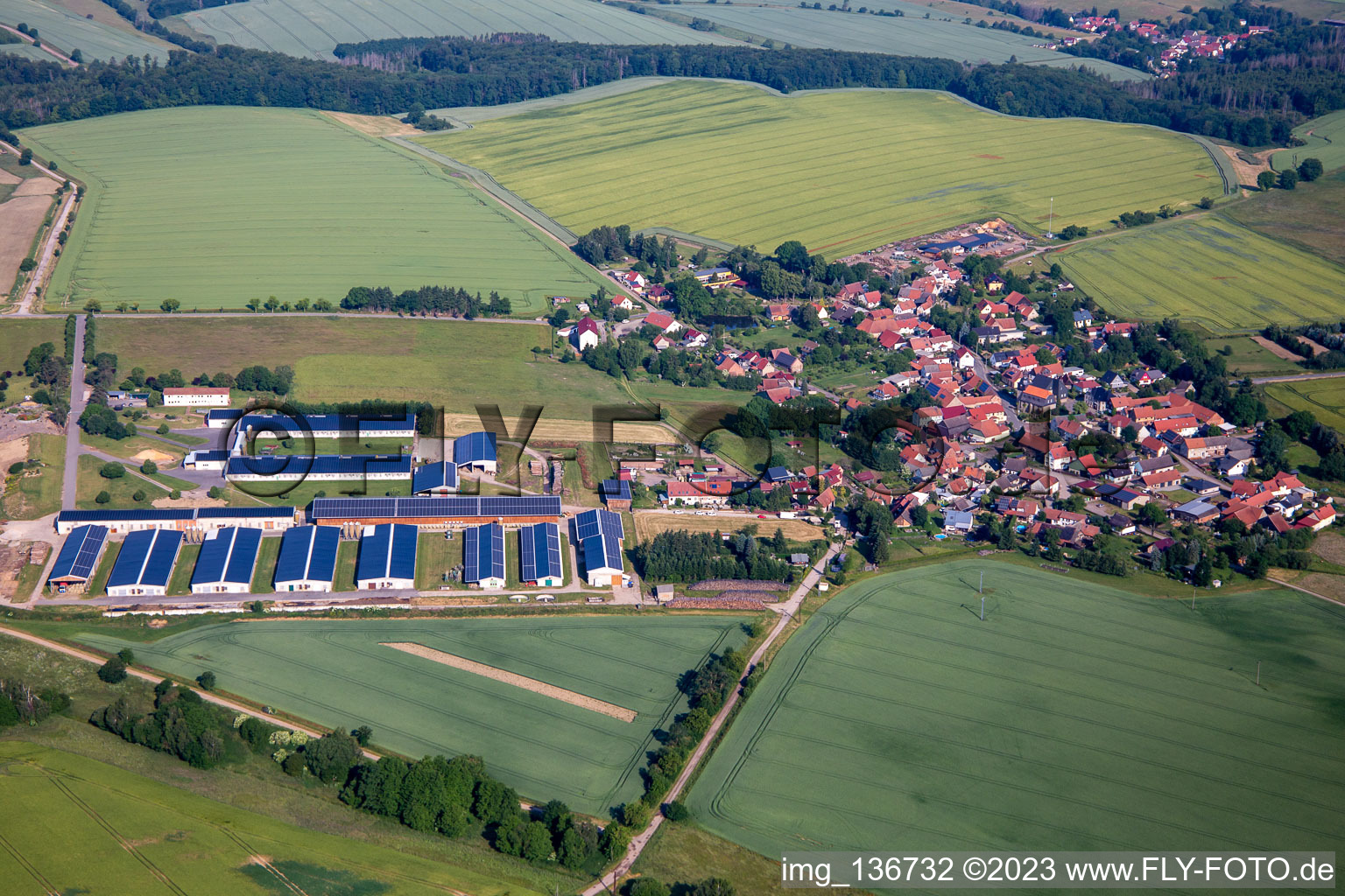 Vue aérienne de Quartier Breitenbach in Sangerhausen dans le département Saxe-Anhalt, Allemagne