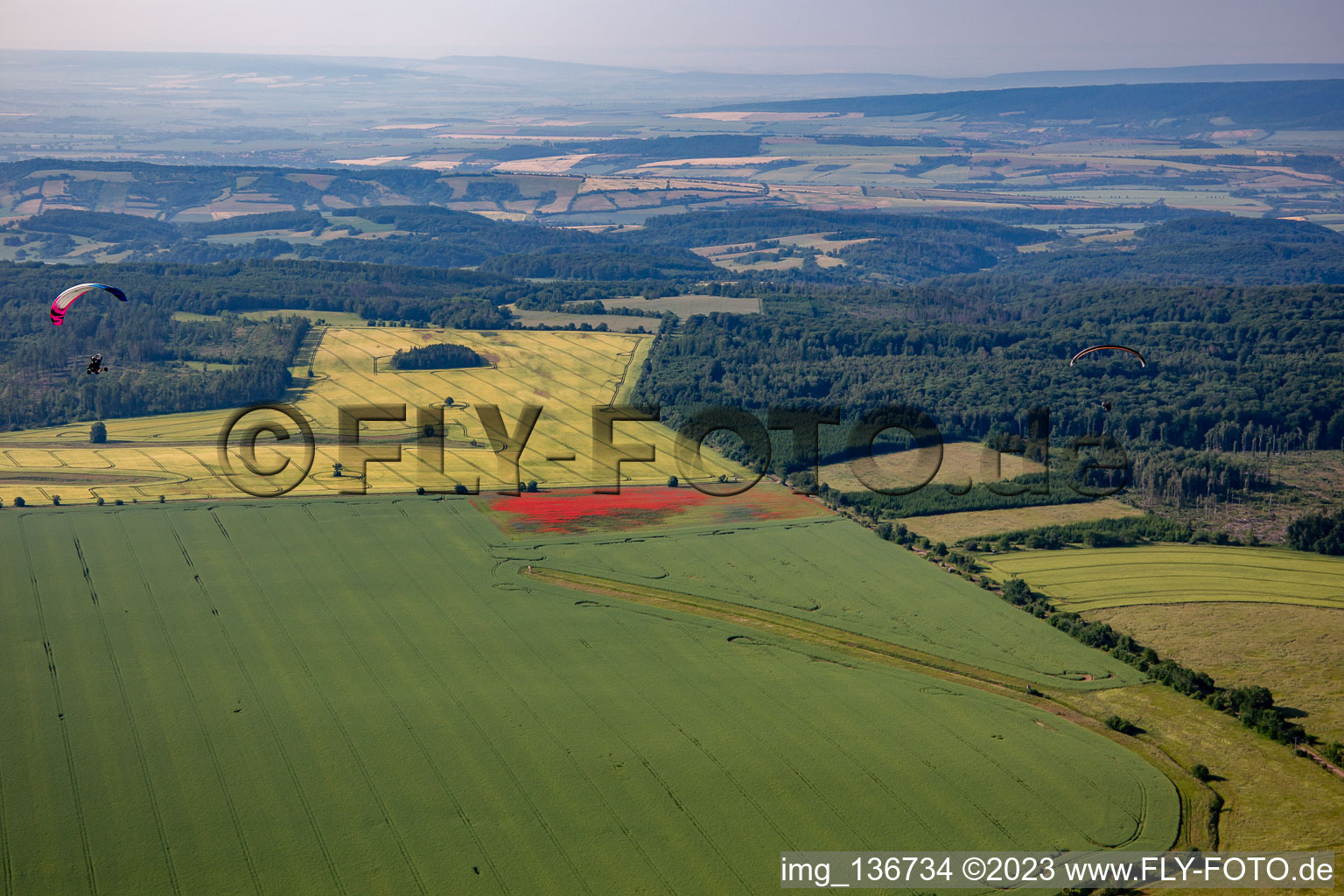 Vue aérienne de Horle Bach à le quartier Rotha in Sangerhausen dans le département Saxe-Anhalt, Allemagne