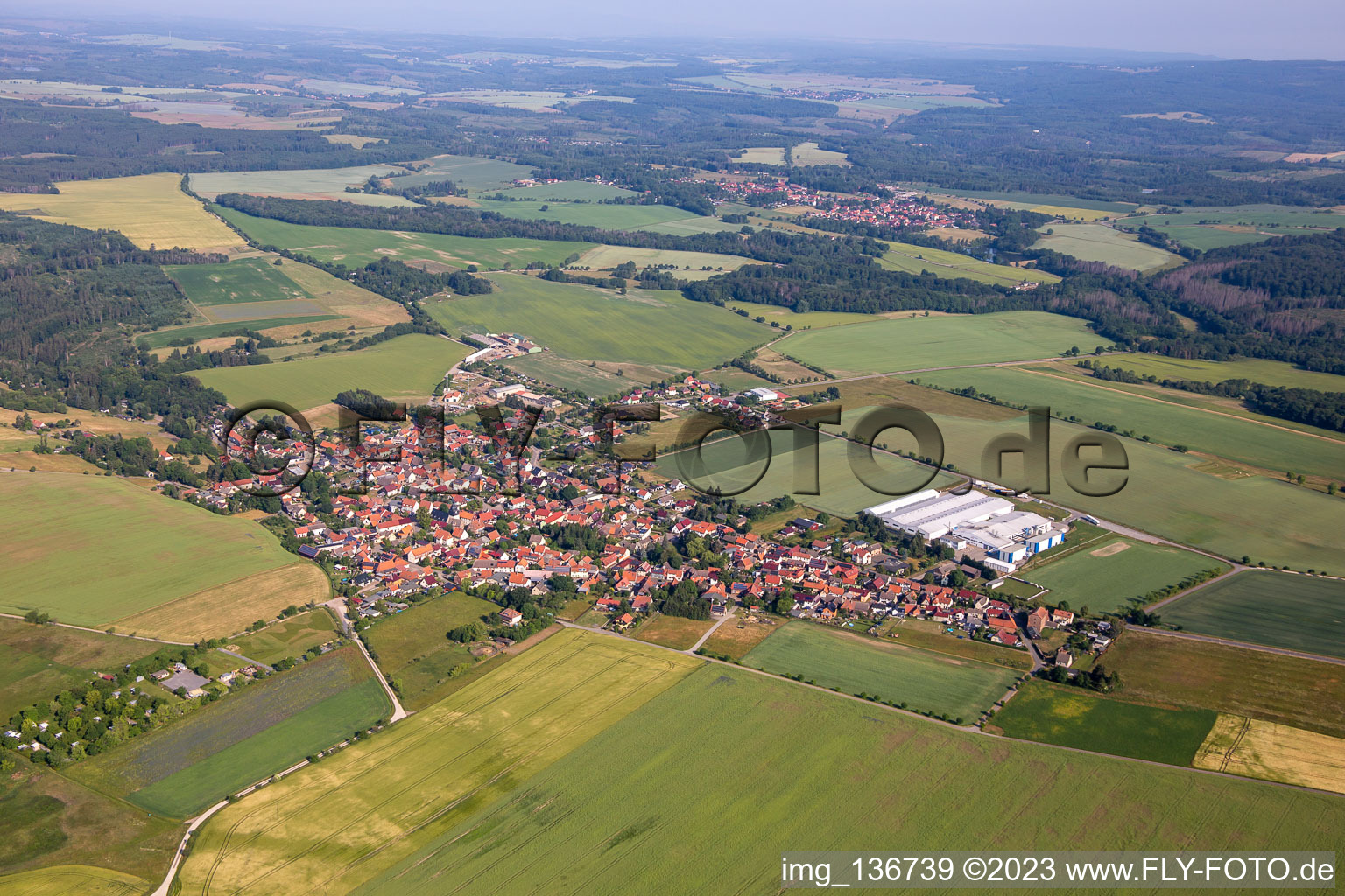 Vue aérienne de Quartier Dankerode in Harzgerode dans le département Saxe-Anhalt, Allemagne