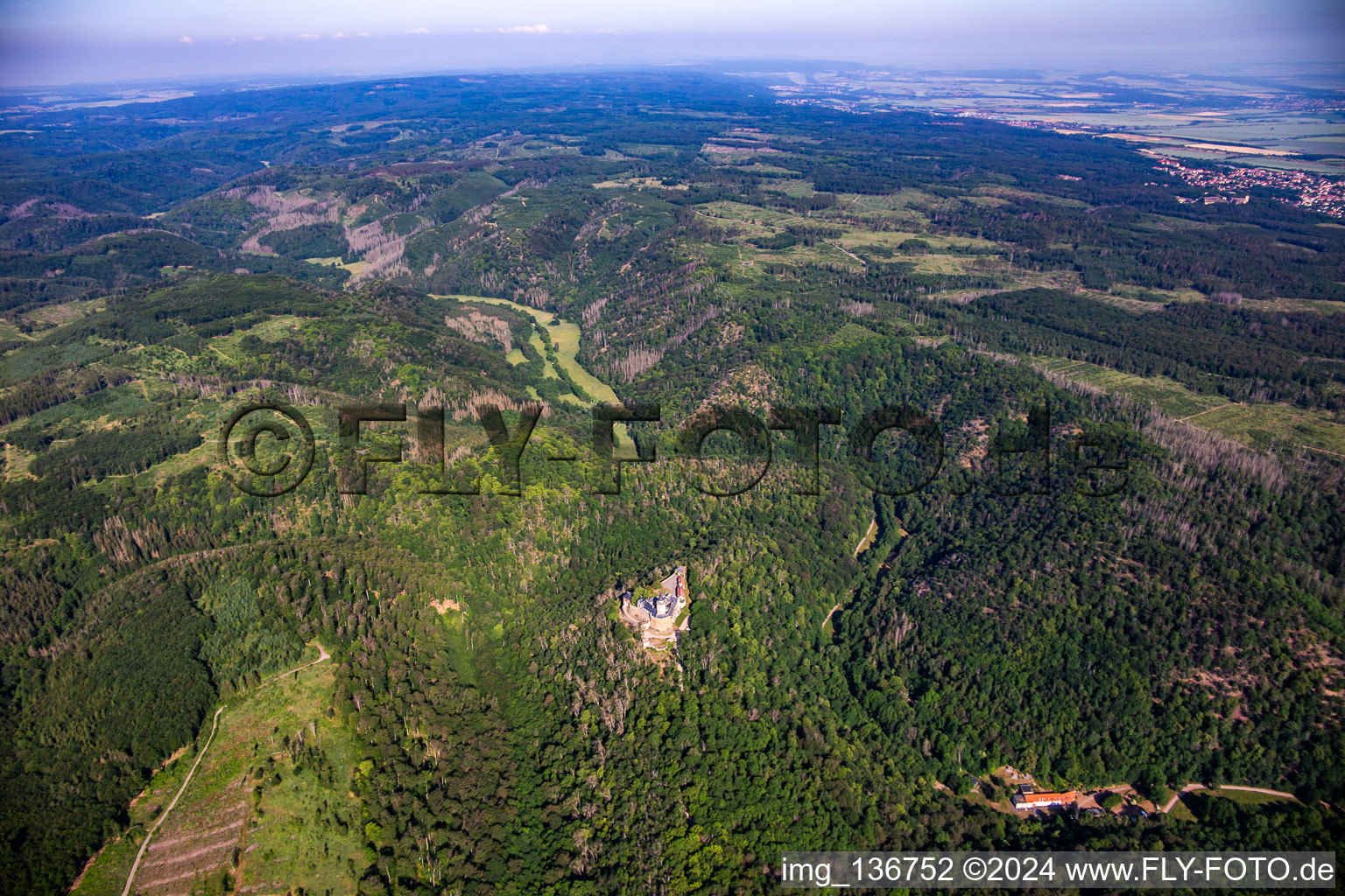 Château Falkenstein (Résine) à le quartier Pansfelde in Falkenstein dans le département Saxe-Anhalt, Allemagne hors des airs