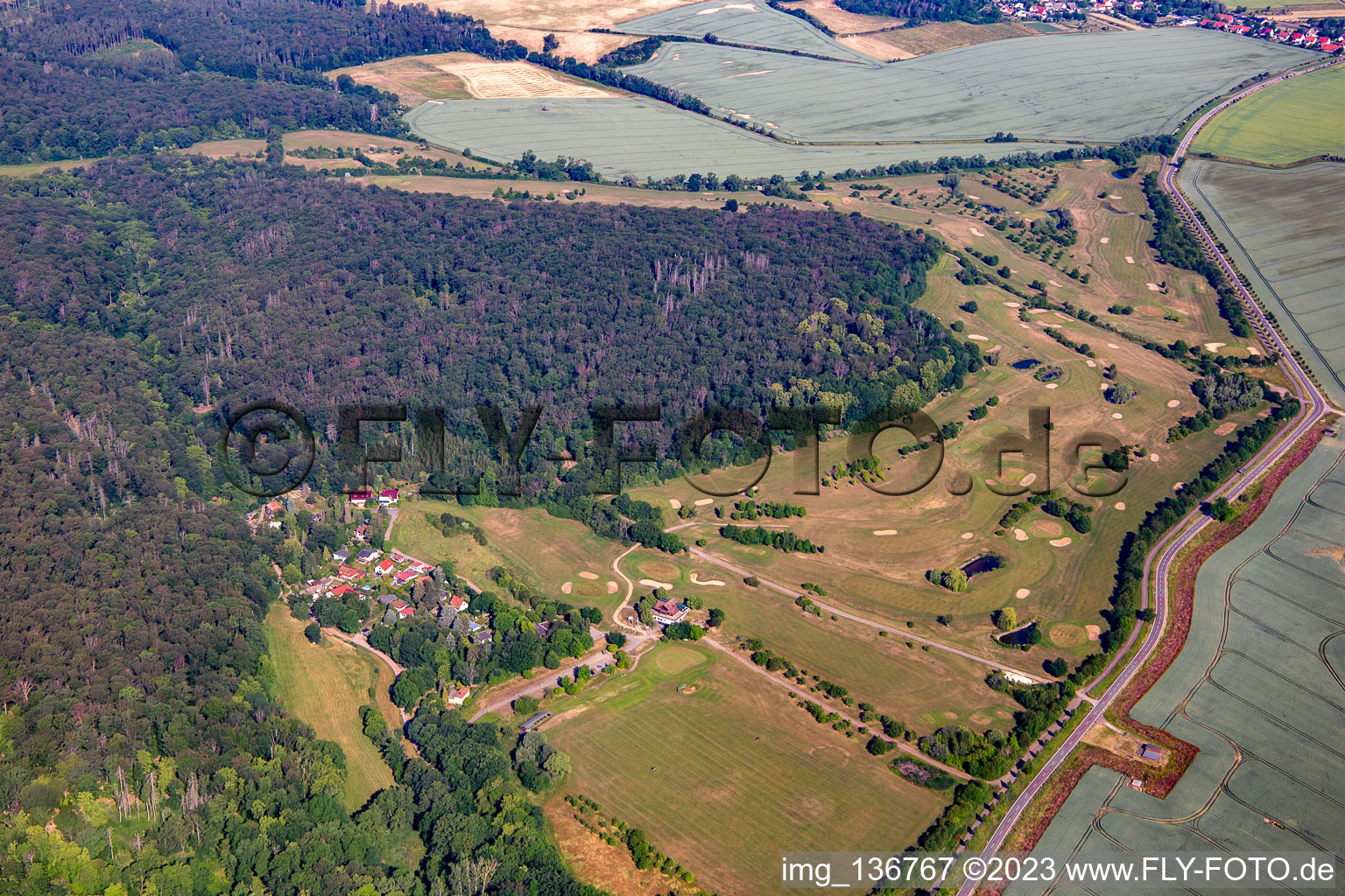Photographie aérienne de Club de golf Château Meisdorf eV à le quartier Meisdorf in Falkenstein dans le département Saxe-Anhalt, Allemagne
