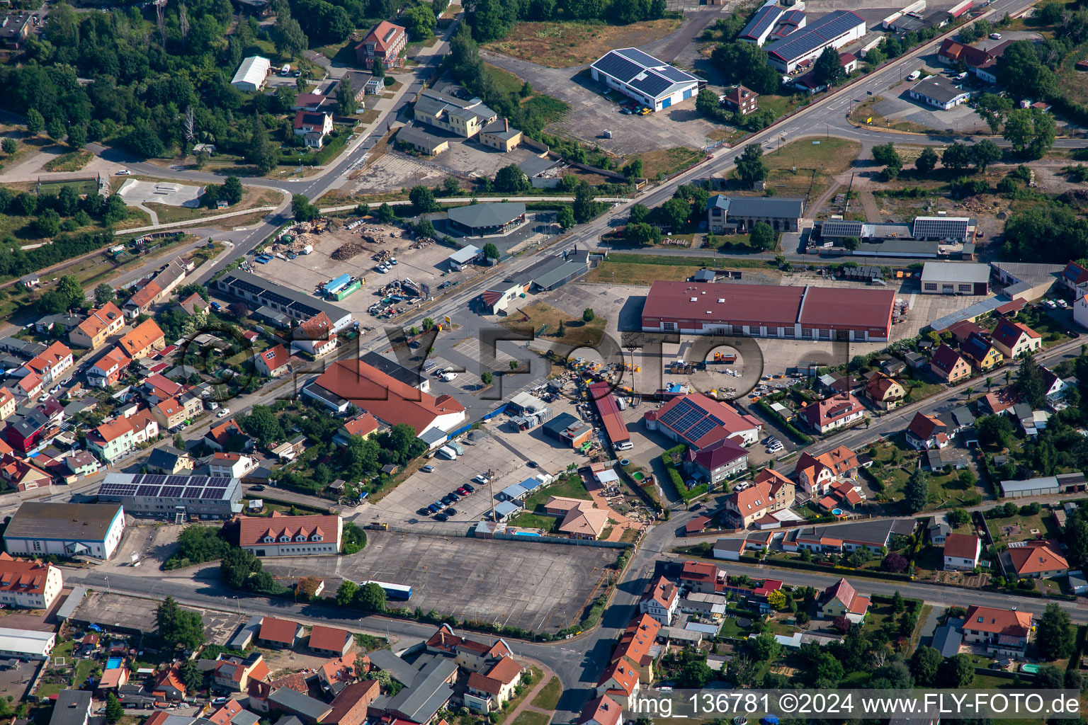 Vue aérienne de Bahnhofstr. à Ballenstedt dans le département Saxe-Anhalt, Allemagne