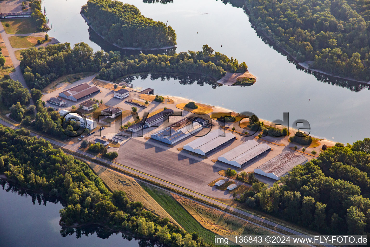 Vue aérienne de Aire d'entraînement aquatique de Reffenthal sur l'Angelhofer Altrhein à Speyer dans le département Rhénanie-Palatinat, Allemagne