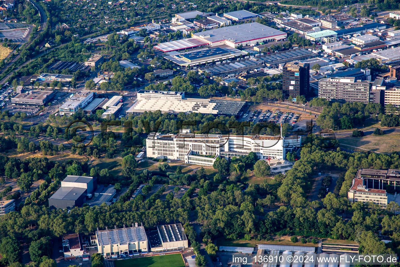 Vue aérienne de TECHNOSEUM du nord à le quartier Oststadt in Mannheim dans le département Bade-Wurtemberg, Allemagne