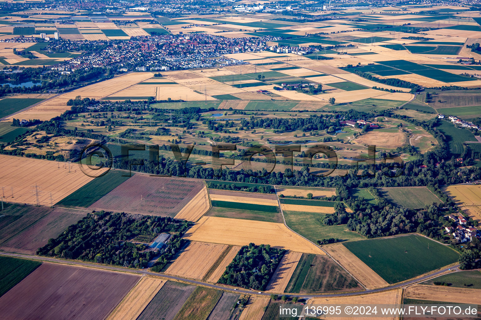 Terrain de golf Heddesheim Gut Neuzenhof à Heddesheim dans le département Bade-Wurtemberg, Allemagne depuis l'avion