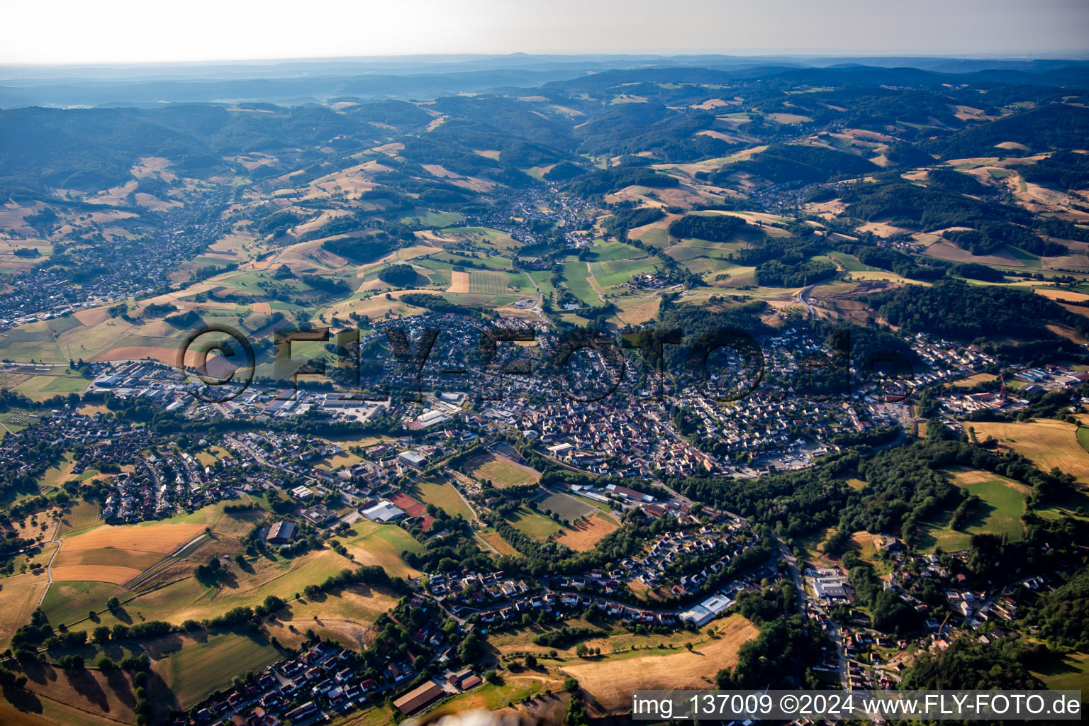 Photographie aérienne de Mörlenbach dans le département Hesse, Allemagne