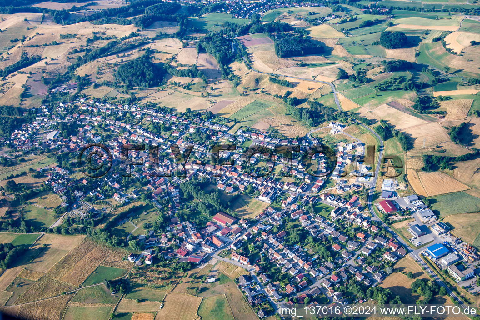 Vue aérienne de Quartier Zotzenbach in Rimbach dans le département Hesse, Allemagne