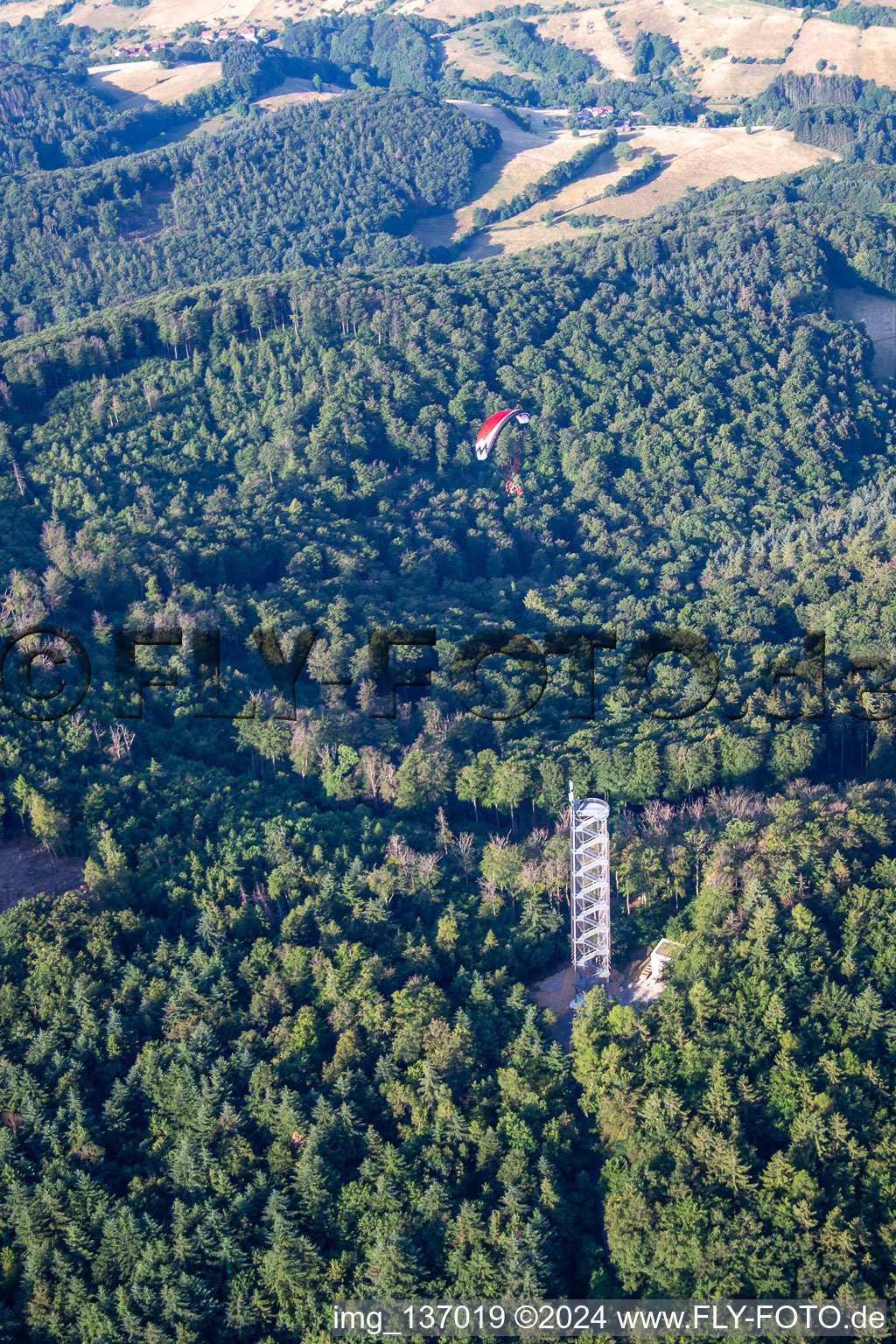 Photographie aérienne de Tour de tambour Rimbach à le quartier Zotzenbach in Rimbach dans le département Hesse, Allemagne