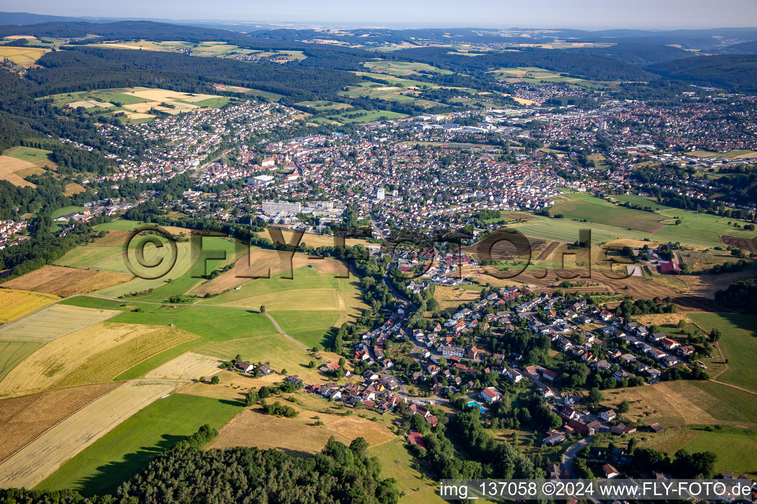 Vue aérienne de Du sud à Erbach dans le département Hesse, Allemagne