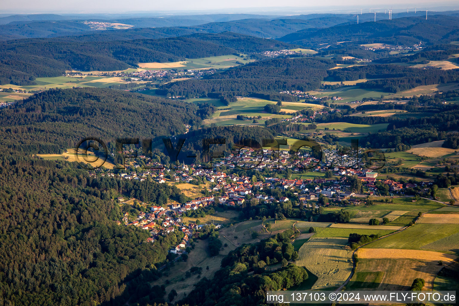 Quartier Hammelbach in Grasellenbach dans le département Hesse, Allemagne vue d'en haut