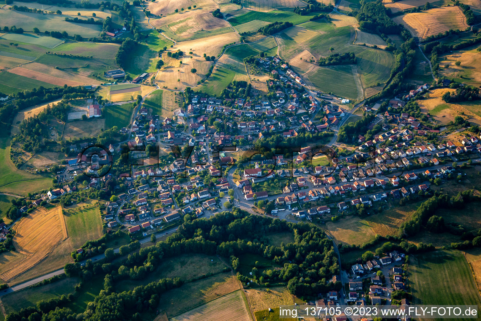 Vue aérienne de Quartier Krumbach in Fürth dans le département Hesse, Allemagne