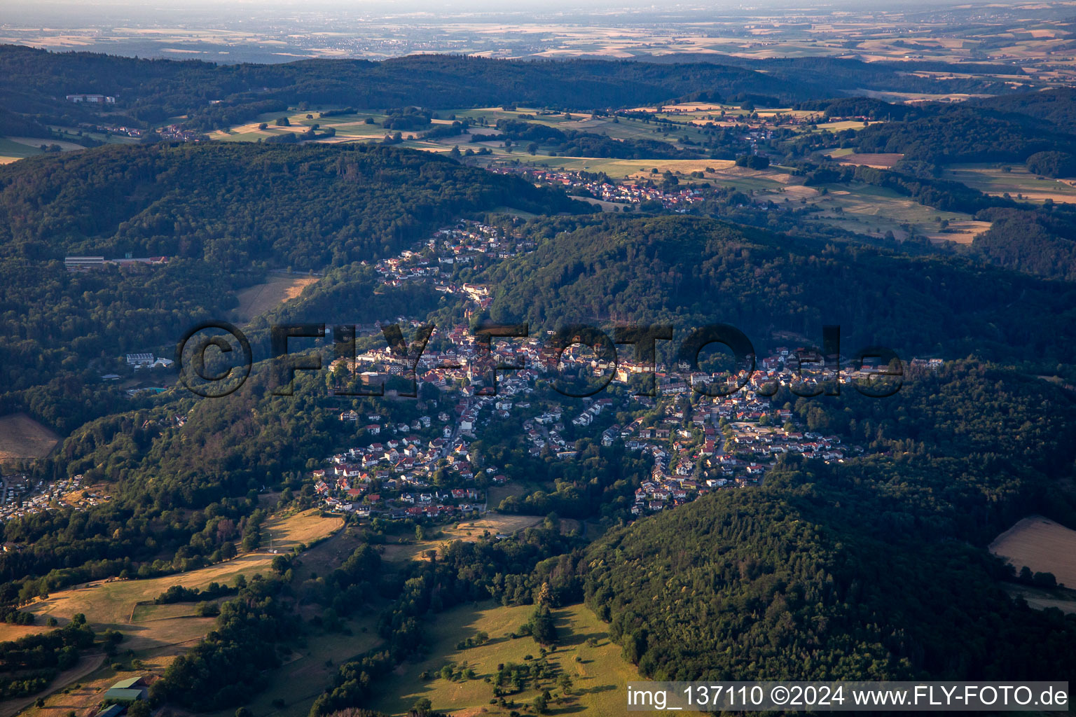 Vue aérienne de Du sud à Lindenfels dans le département Hesse, Allemagne