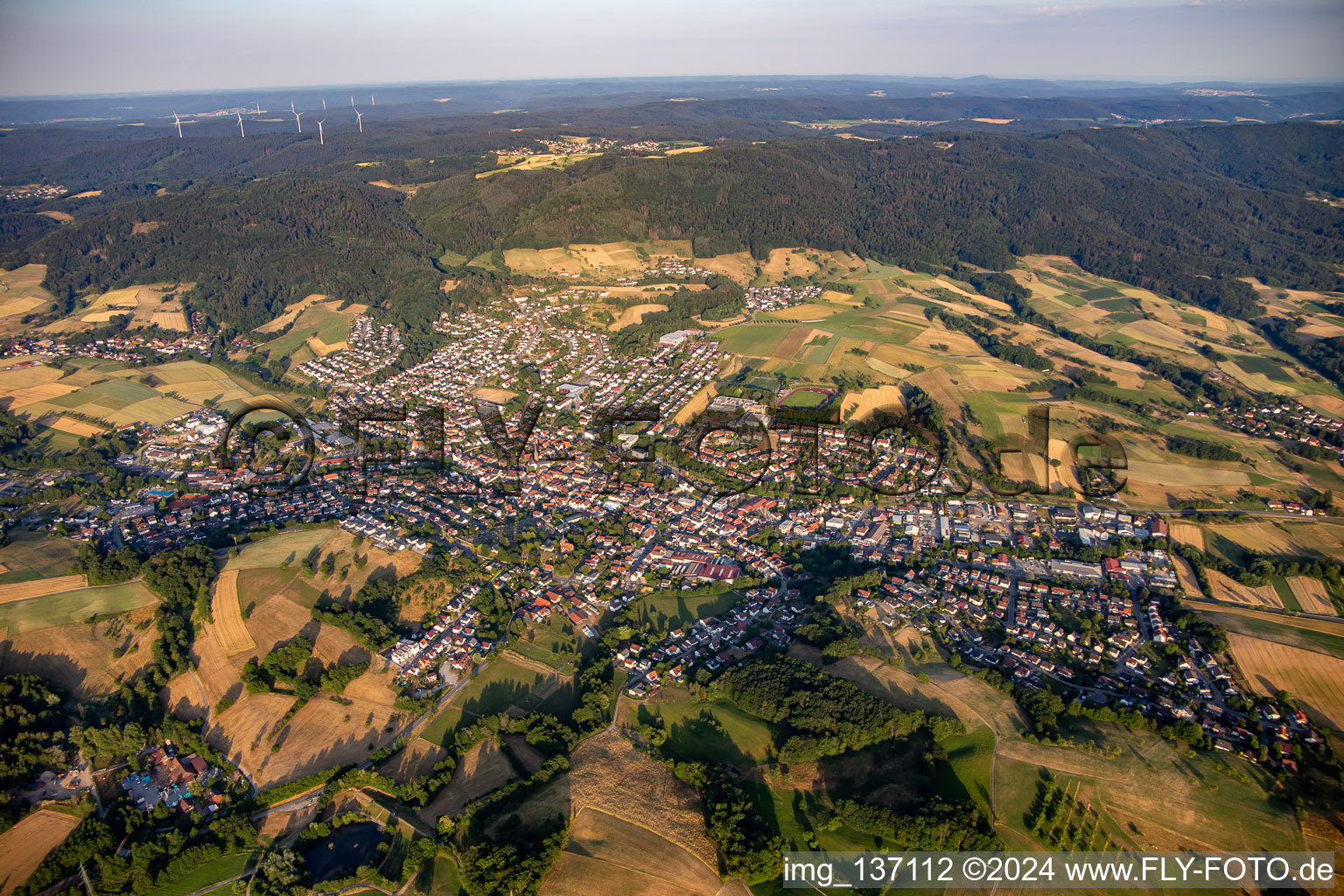 Vue aérienne de De l'ouest à Fürth dans le département Hesse, Allemagne