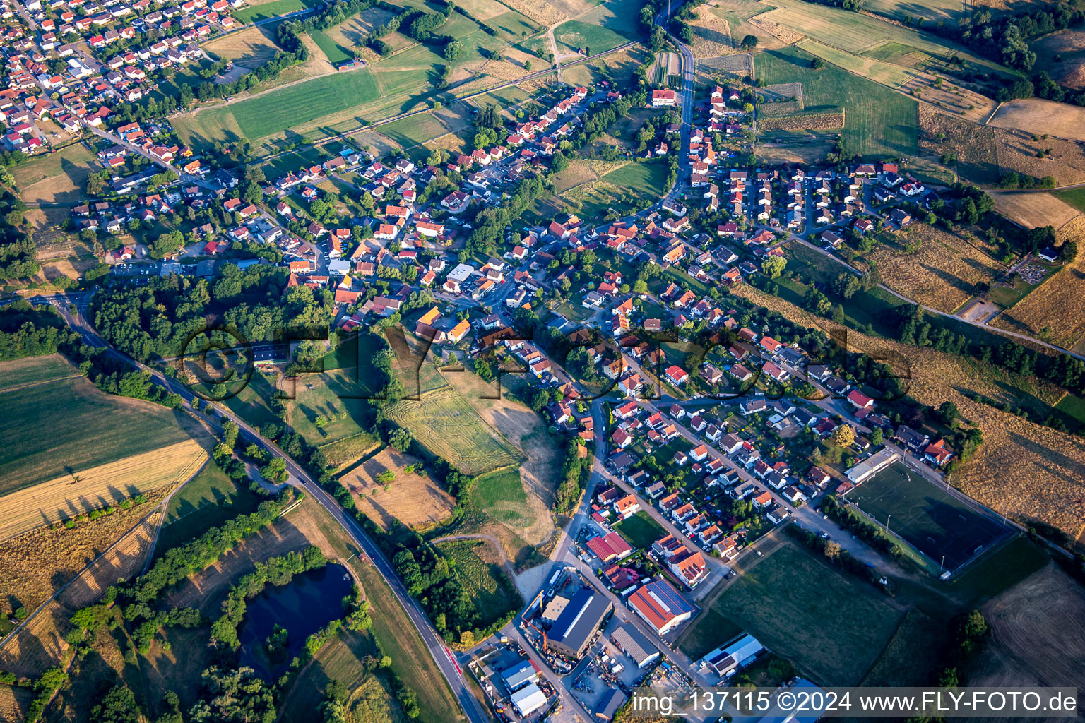 Vue aérienne de Quartier Lörzenbach in Fürth dans le département Hesse, Allemagne