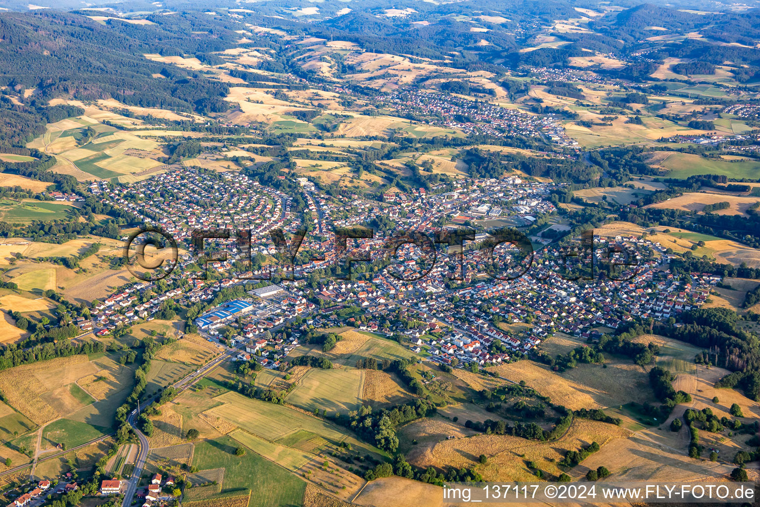 Vue aérienne de Rimbach dans le département Hesse, Allemagne