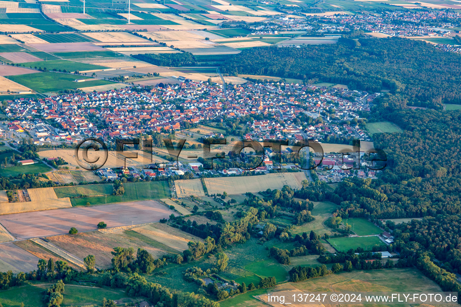 Vue aérienne de Du nord à Harthausen dans le département Rhénanie-Palatinat, Allemagne