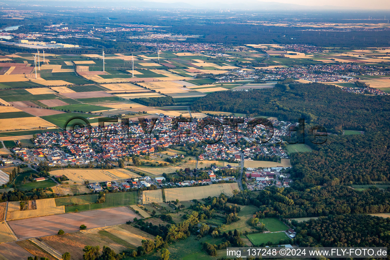 Harthausen dans le département Rhénanie-Palatinat, Allemagne depuis l'avion