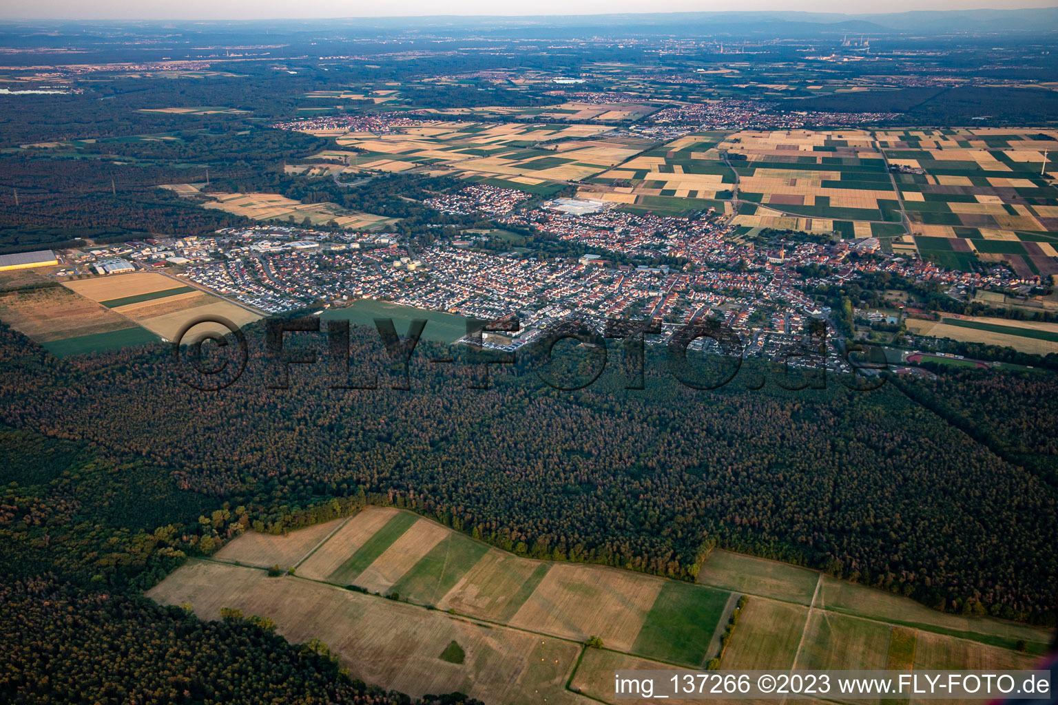 Vue aérienne de Du nord à Bellheim dans le département Rhénanie-Palatinat, Allemagne