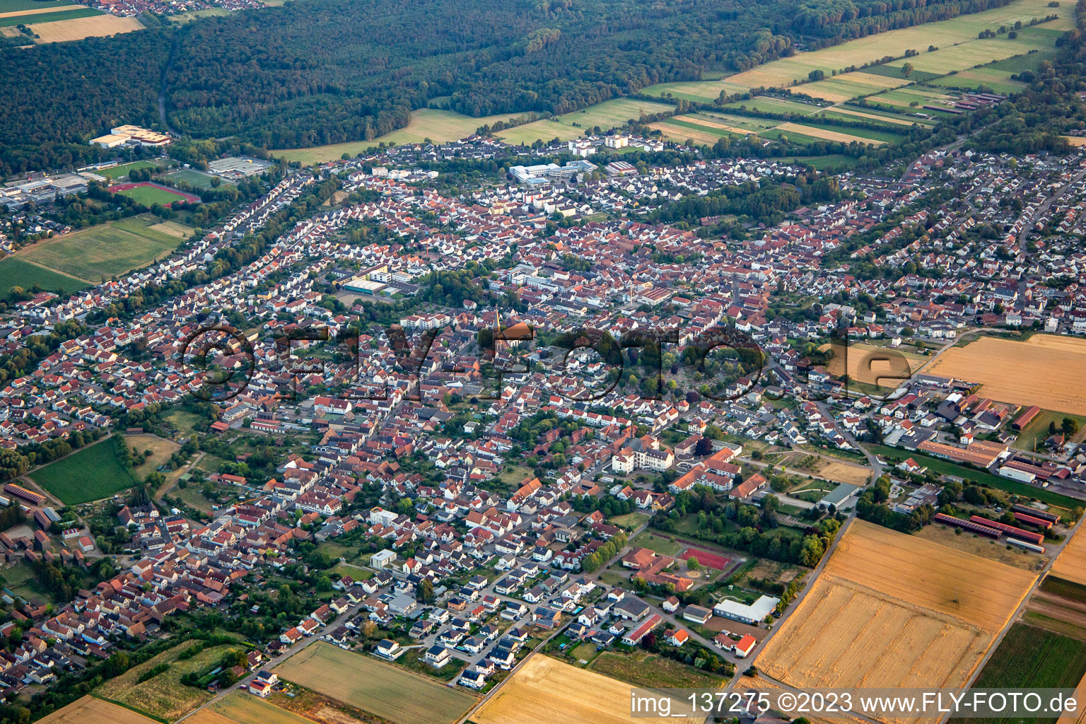 Vue aérienne de Du nord-est à Herxheim bei Landau dans le département Rhénanie-Palatinat, Allemagne